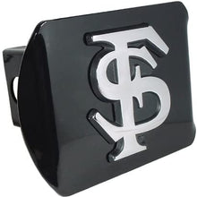 Florida State University Seminoles "Black with Chrome FS Emblem" NCAA College Sports Metal Trailer Hitch Cover Fits 2 Inch Auto Car Truck Receiver