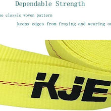 Polyester Tow Strap with Hooks 2”x20’ Car Vehicle Heavy Duty Recovery Rope 10,000 lbs Capacity Tow Rope for Car Truck Jeep ATV SUV KJE