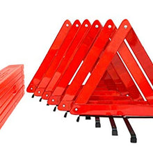 BRUFER 6-Pack Emergency Roadside Safety Triangle with Reinforced Cross Base and Carrying Case