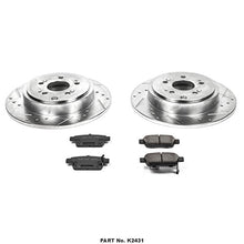 Power Stop K2431 Rear Z23 Carbon Fiber Brake Pads with Drilled & Slotted Brake Rotors Kit