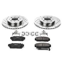 Power Stop K688 Front Z23 Carbon Fiber Brake Pads with Drilled & Slotted Brake Rotors Kit