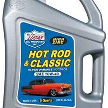 Lucas Oil 10683 SAE 10W40 Hot Rod Engine Oil, One 5 Quart Jug