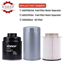 Fuel Filter Water Separator and Oil Filter Set Fits for Dodge Ram 6.7L Cummins Diesel 2013-2018 2500 3500 4500 5500 Replaces# 68197867AA 68157291AA 5083285AA