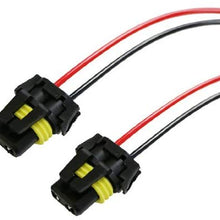 iJDMTOY (2) 900-Series 9005 9006 Female Adapter Wiring Harness Sockets Wire For Headlights Fog Lights