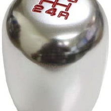 iJDMTOY Silver Chrome 5-Speed Manual Shift Knob Compatible With Honda Acura Mazda Mitsubishi Nissan Subaru, etc