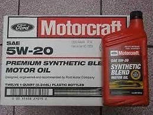 Motorcraft SAE 5w20 Synthetic Blend Motor Oil- 12 Quart Case