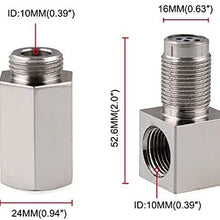 Stainless Steel O2 Oxygen Sensor,2 PCS M18X1.5mm 90 Degree O2 Sensor Adapter