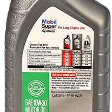 Mobil Super Synthetic 5W-30, 5-Quart, Single Bundle Super Synthetic 10W-30 Engine Oil