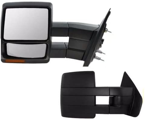 Ezzy Lift Set Power Heated Towing Mirrors Fits 07-14 Ford F150 Telescopic Pair Left & Right Puddle Light