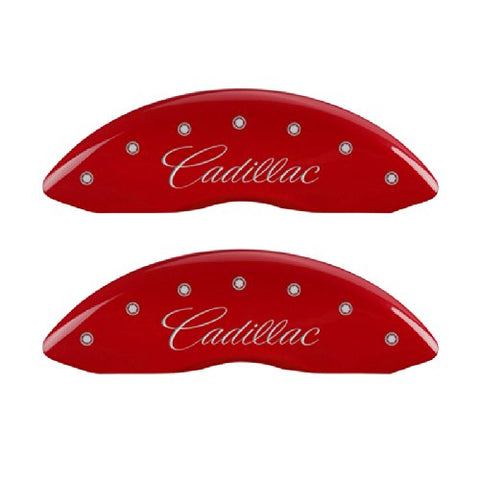 MGP Caliper Covers 35015SCADRD Caliper Cover with Red Powder Coat Finish, (Set of 4)