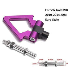 Car Racing Trailer Hook Ring Eye Race Tow Towing Front Rear for VW Golf MK6 10-14 JDM Euro Style TR-RTHLPH011 (Purple)