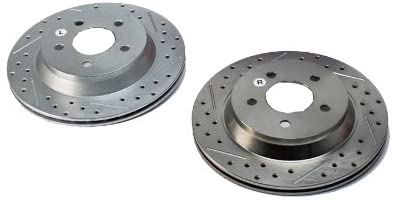 BAER 54036-020 Sport Rotors Slotted Drilled Zinc Plated Rear Brake Rotor Set - Pair