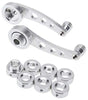 2Pcs Universal Car Window Handle Winder Riser Replacement Winder Crank Riser Window Handles Aluminum Alloy (Silver)