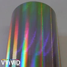 VViViD Black Holographic Chrome Vinyl Wrap Rainbow Finish Roll DIY Air-Release Adhesive Film (1ft x 5ft)