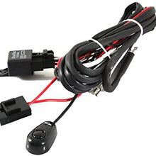 iJDMTOY (1) Universal Fit Relay Harness Wire Kit with LED Light ON/OFF Switch Compatible With Fog Lights, Driving Lights, Xenon Headlight Lighting Kit or LED Work Light, etc
