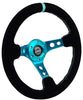 NRG Innovations Reinforced Suede Steering Wheel RST-006S-TL + U.S. Performance Lab Air Freshener