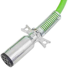 Mytee Products 7-Way ABS Coil 15' (Green) 48" x 12" Leads Trailer Electrical Power Cord Powercoils