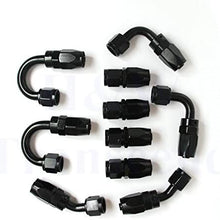 Lizudian 6AN 6AN 16 Feet Nylon Braided Oil Fuel Line Hose w/ 10 Swivel Fitting Ends Black