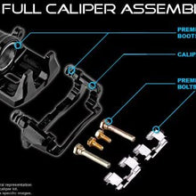 Callahan CCK05360 [2]FRONT Premium Semi-Loaded Black Brake Caliper Pair + Clips [fit Acura ILX Honda Accord Civic CR-Z]