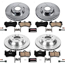 Power Stop K4500 Front and Rear Z23 Carbon Fiber Brake Pads with Drilled & Slotted Brake Rotors Kit