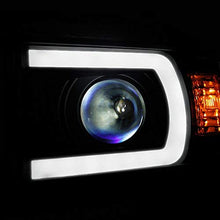 For U Neon Bar Style Black Smoked 2014-15 Chevy Silverado 1500 LED DRL Projector LH + RH Side Headlights