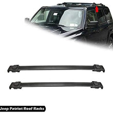 IRONWALLS 2PCS Roof Racks Crossbars Cargo Load Bars Aluminum Black for Jeep Patriot 2007-2017 with Vertical Side Bars (2007-2017 Jeep Patriot)