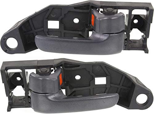 Interior Door Handles compatible with Set of 2 Front Left and Right Side Plastic Gray W/door lock button