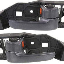 Interior Door Handles compatible with Set of 2 Front Left and Right Side Plastic Gray W/door lock button