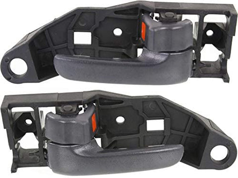 Interior Door Handles compatible with Set of 2 Front Left and Right Side Plastic Gray W/door lock button