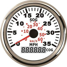 XinQuan Wang 35MPH 60Km/h 85mm GPS Speedometer Odometer LCD for Motorcycle Vessel with GPS Speed Sensor Backlight 12V 24V Auto Gauge (Color : BN, Size : Free)