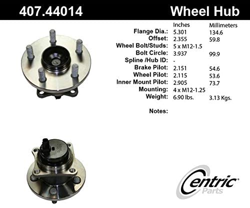 Centric Parts, Inc. 407.44014 Wheel Hub & Bearing Assembly