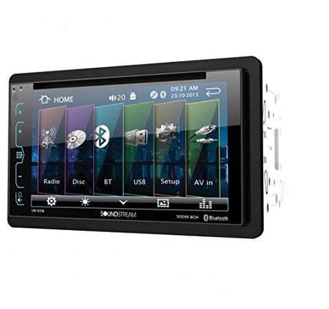 Soundstream VR-65B Double-DIN Bluetooth DVD/CD/AM/FM in-Dash Car Stereo with 6.2