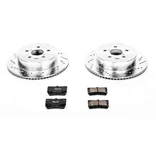 Power Stop K2977 Rear Z23 Carbon Fiber Brake Pads with Drilled & Slotted Brake Rotors Kit