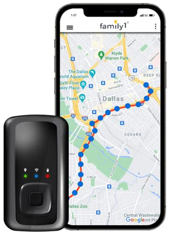 Family1st Compact, Highly Accurate Real-Time GPS Tracker, Best for Vehicles, Bikes, Teens, Kids, Seniors, Pets, Strollers and Personal Assets. Monthly/Annual fee Required.(Magnetic Case not Included)