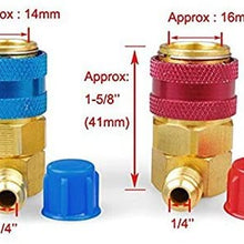 B4B BANG 4 BUCK Adjustable R134A Adapter Fittings Quick Coupler, 1/4" SAE Male Flare High/Low AC Freon Manifold Gauge Hose Conversion Kit