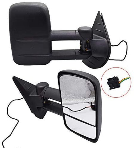 labwork Towing Mirrors Power Heated fit for 2007-2013 Chevy Silverado GMC Sierra 1500/2500/3500