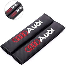 Haiy Suitable for Audi Carbon Fiber car seat Belt Shoulder pad A4L A6 A5 A3 Q5 Q3 2 (red Letters)