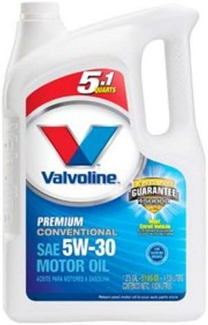 Valvoline 785033 SAE 5W-30 Premium Conventional Motor Oil - 5.1 Quart Jug