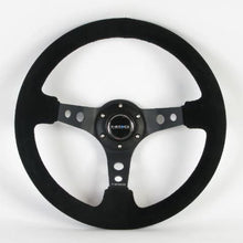 NRG Steering Wheel - 06 (Deep Dish) - 350mm (13.78 inches) - Black Suede with Black Spokes - Part # ST-006S