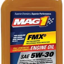 Mag 1 63278 5W-30 SM C-3 Full Synthetic Motor Oil for Gas and Diesel Engines - 1 Quart Bottle, (Pack of 6)