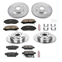 Power Stop K5940 Front and Rear Z23 Carbon Fiber Brake Pads with Drilled & Slotted Brake Rotors Kit