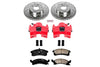 Power Stop KC3156 Z23 Daily Driver Front Caliper Kit-Drilled/Slotted Brake Rotors, Carbon-Fiber Ceramic Brake Pads, Calipers