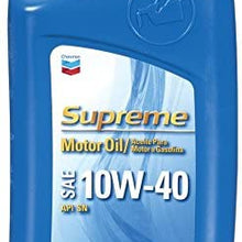 Chevron Supreme (220059719-12PK) 10W-40 Motor Oil - 1 Quart, (Pack of 12)