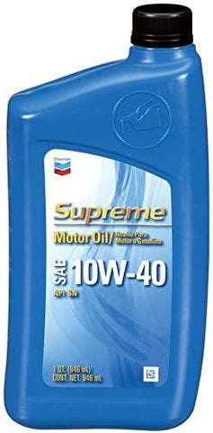Chevron Supreme (220059719-12PK) 10W-40 Motor Oil - 1 Quart, (Pack of 12)