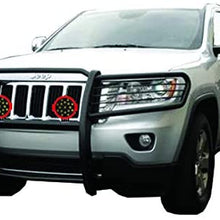 Black Horse Off Road 17A080200MA-PLR Black Grille Guard Kit with 7" Red LED Lights Compatible with 2005 2010 Jeep Grand Cherokee