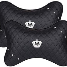 eing Pu Leather Car Gear Shift Cover with Bling Rhinestones Imperial Crown Decor Car Accessory,Black