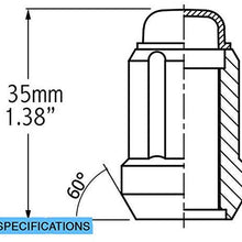 Wheel Accessories Parts Set of 20 1.38" Long Car Lug Nut Closed End Bulge Acorn Spline Lug Nuts Cone Seat Locking with Key (M12 x 1.50, Chrome)