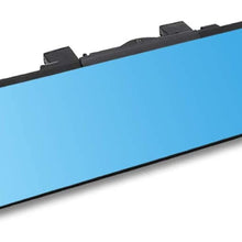 SkycropHD Anti Glare Car Interior Rear View Mirror, Clip on Wide Angle Rearview Mirror to Eliminate Blind Spots – Flat, Blue,11.2in (285mm)