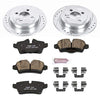 Power Stop K6281 Rear Z23 Carbon Fiber Brake Pads with Drilled & Slotted Brake Rotors Kit