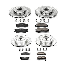 Power Stop K2091 Front and Rear Z23 Carbon Fiber Brake Pads with Drilled & Slotted Brake Rotors Kit